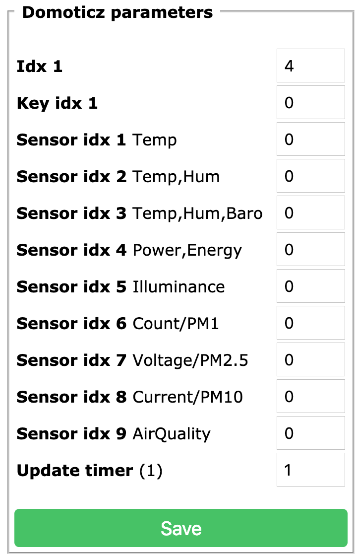 Configure Domoticz